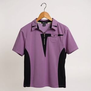 DKNY Golf Purple and Black Short Sleeve Top